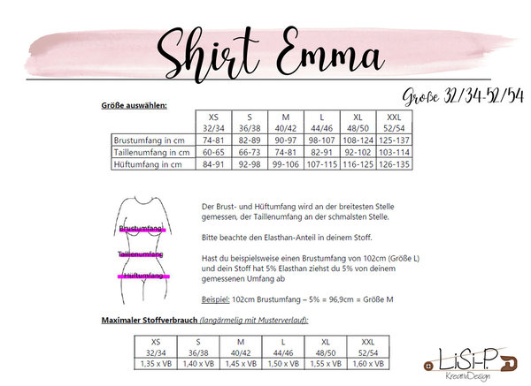 E-Book Oversize-Shirt "Emma" 32/34-52/54 [Digital]