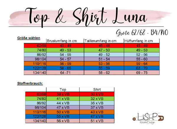 E-Book Top & Shirt "Luna" 62/68-134/140 [Digital]